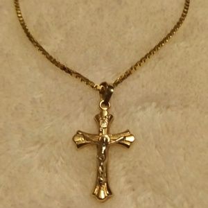 14k cross with chain